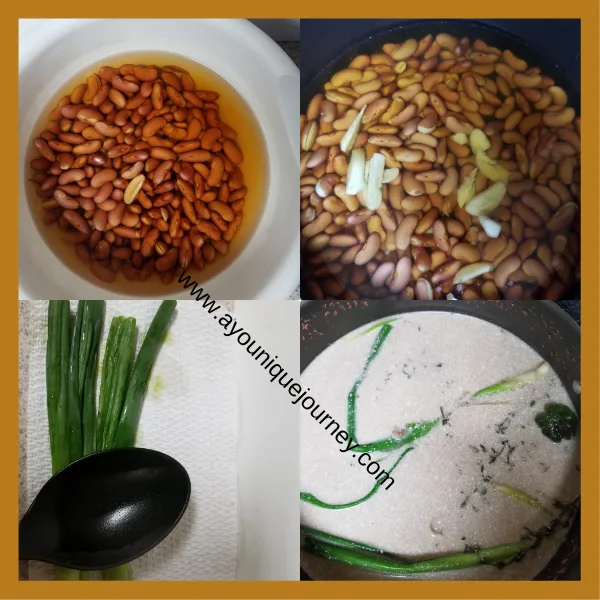 Step by step pictures on how to make Jamaican rice and peas.