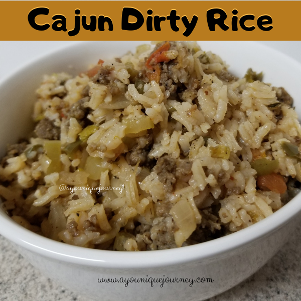 A bowl of cajun dirty rice.