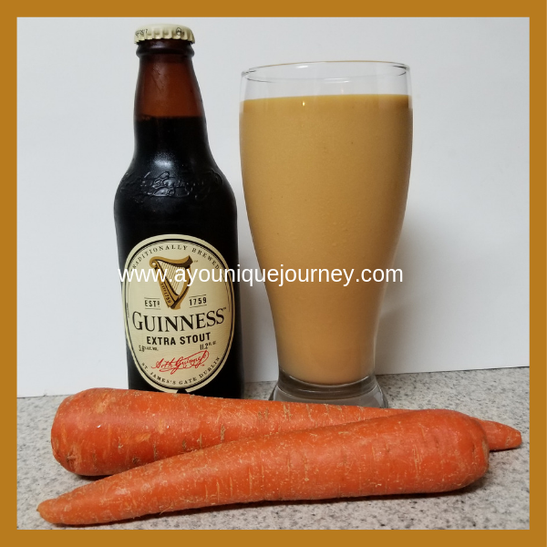 Two of the popular ingredients: carrots & a bottle of Guinness to make Jamaican Carrot Juice.