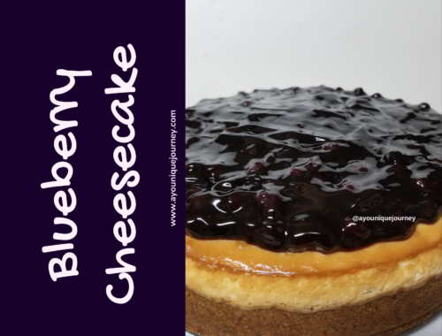 A Blueberry Cheesecake dessert.