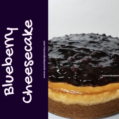 A Blueberry Cheesecake dessert.