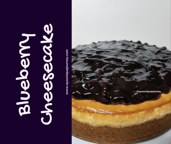 A Blueberry Cheesecake dessert.