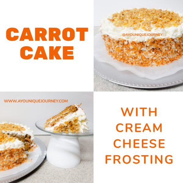 A beautiful, perfectly moist and flavorful Carrot Cake.