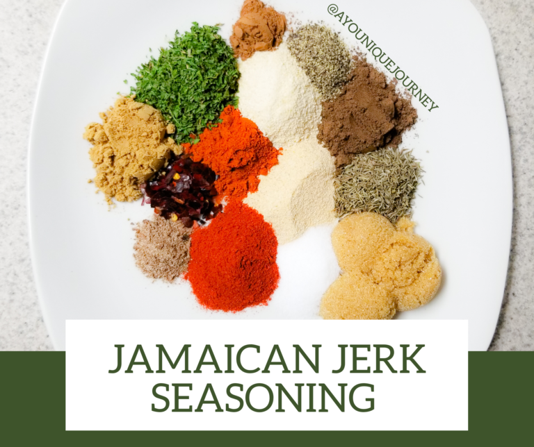 All the herbs and spices that makes up the jamaican jerk seasoning
