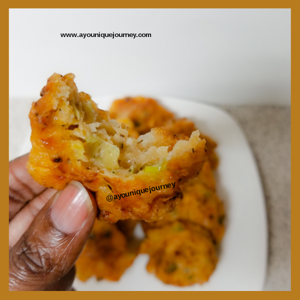 A piece of a beautiful Saltfish Fritters.