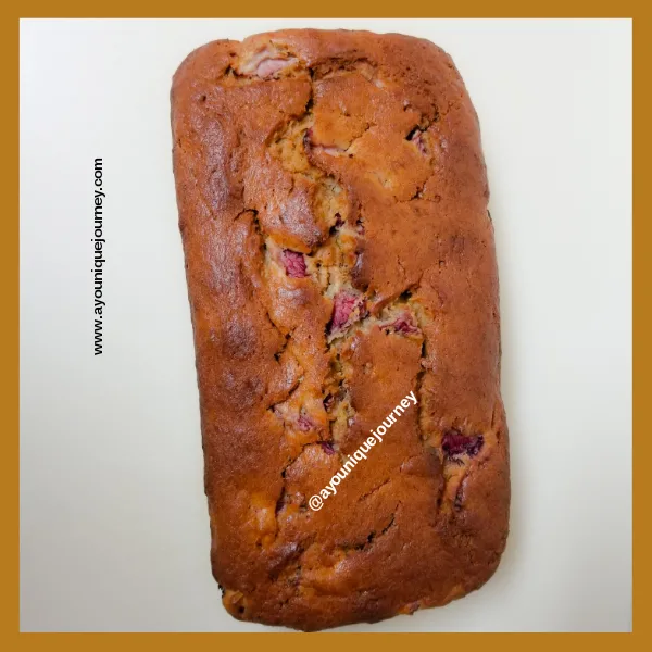 A loaf of Strawberry Banana Bread.