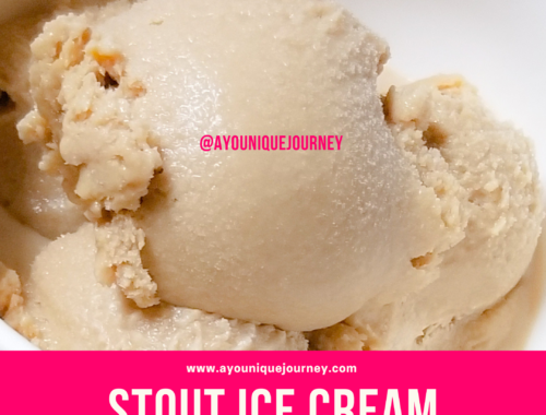 Scoops of the Stout Ice Cream in a white bowl.