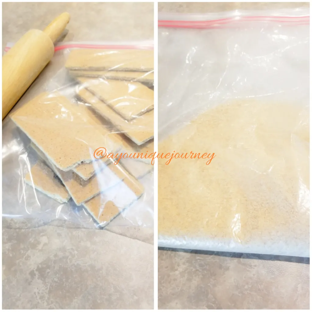 Graham Cracker before and after making the 