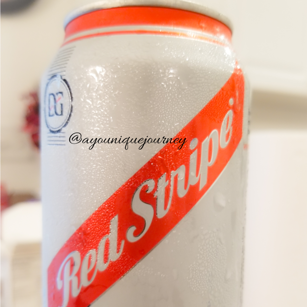 A Red Stripe Beer to make the Honey Beer Bread recipe.