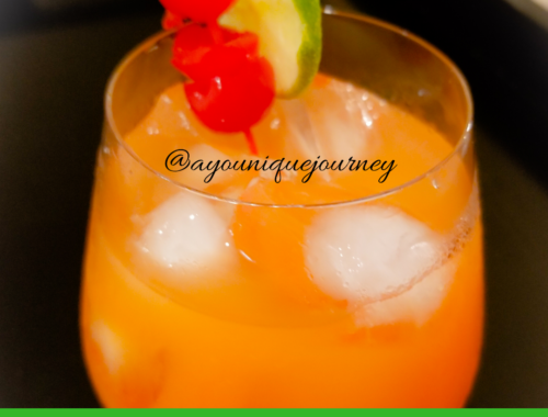 A glass of Jamaican Rum Punch.
