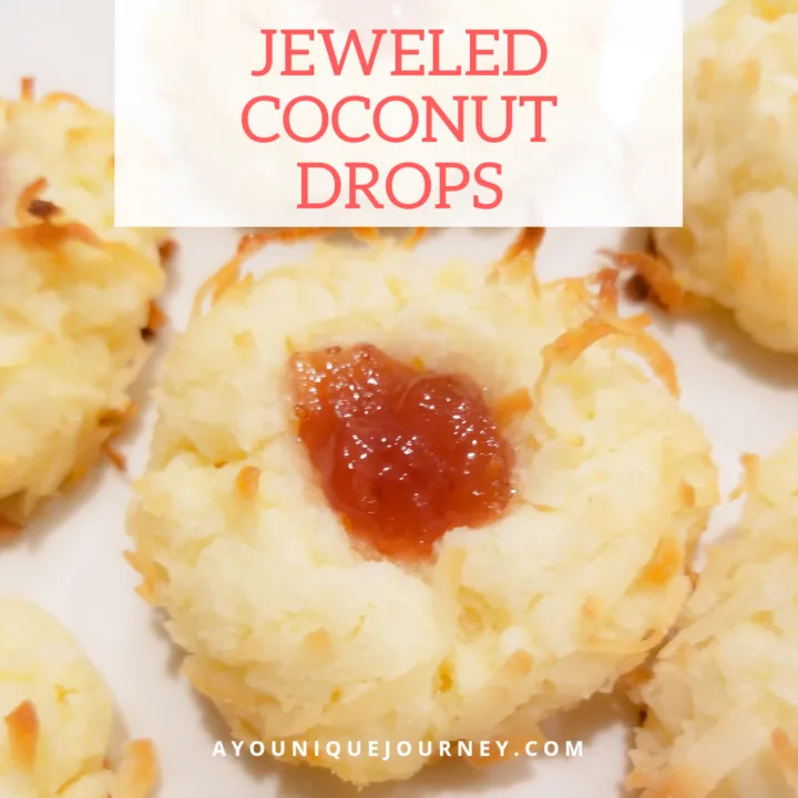 Jeweled Coconut Drops for the Holidays.