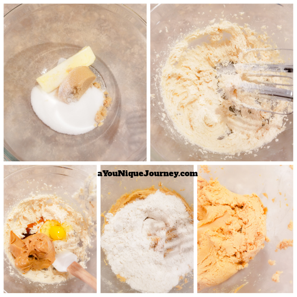 Making the cookie dough.