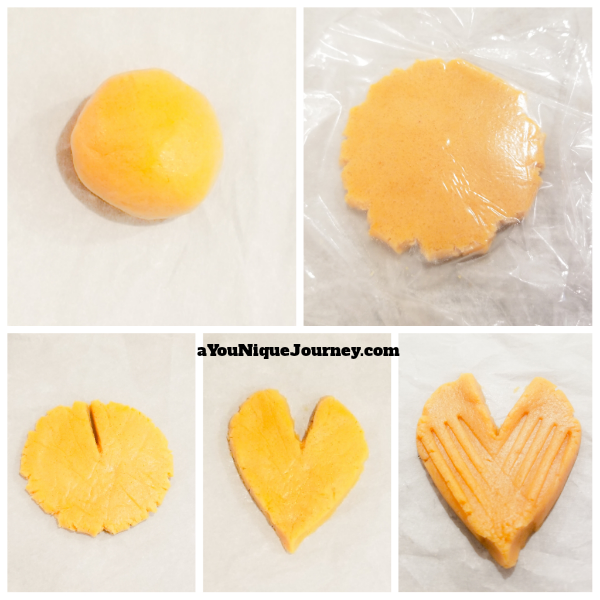How to shape a heart shaped peanut butter cookies.