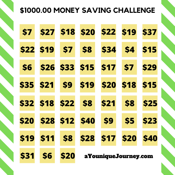 $1000.00 Money Saving Challenge