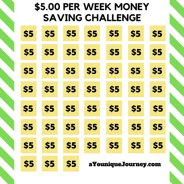 Money Saving Challenge to help you save A YouNique Journey