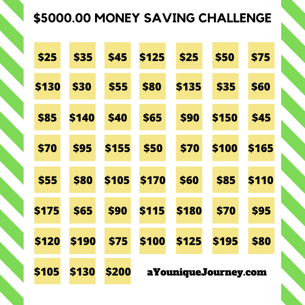 $5000.00 Money Saving Challenge