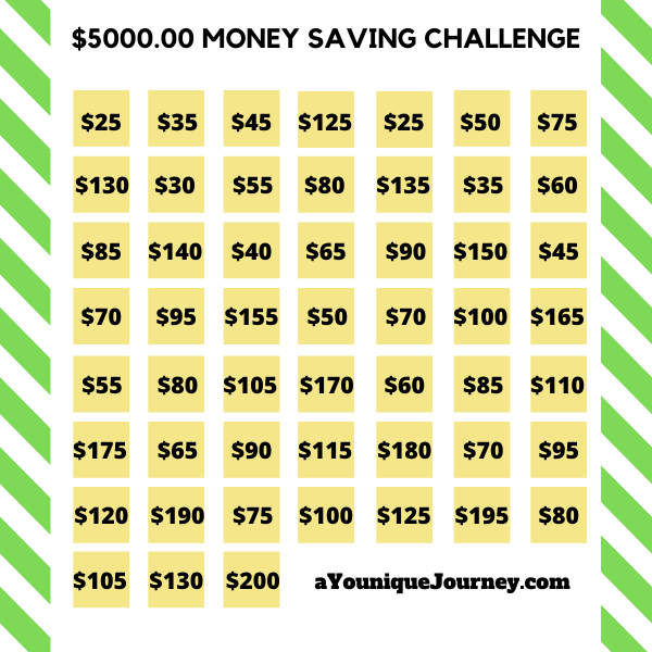 Money Saving Challenge To Help You Save A YouNique Journey