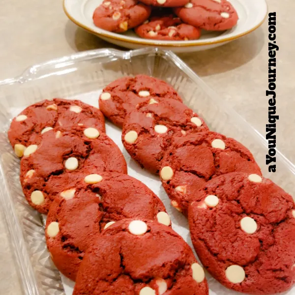 A tray of Red Velvet Cookies.