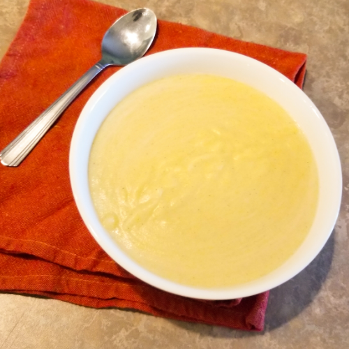 Cornmeal Porridge in a white bowl.
