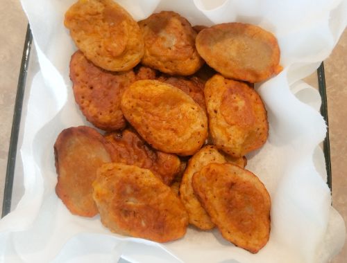 Banana Fritters in a glassware.