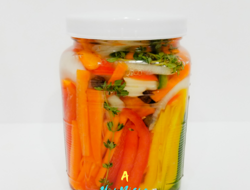 Jamaican Escovitch Pickle Sauce Recipe in a Mason Jar
