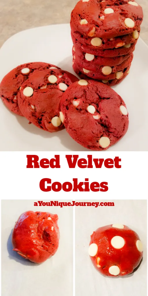 Pinterest Image for Red Velvet Cookies Recipe.