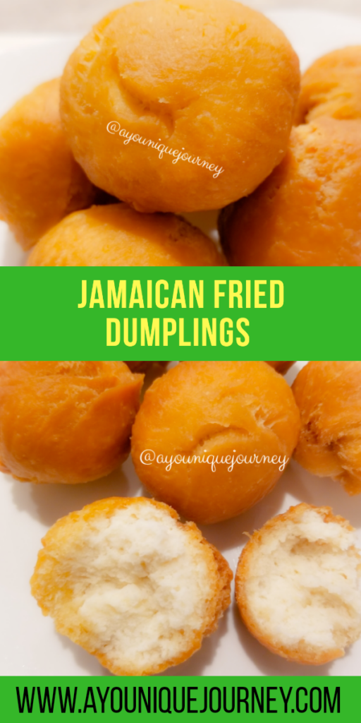 Pinterest Image for Jamaican Fried Dumplings.