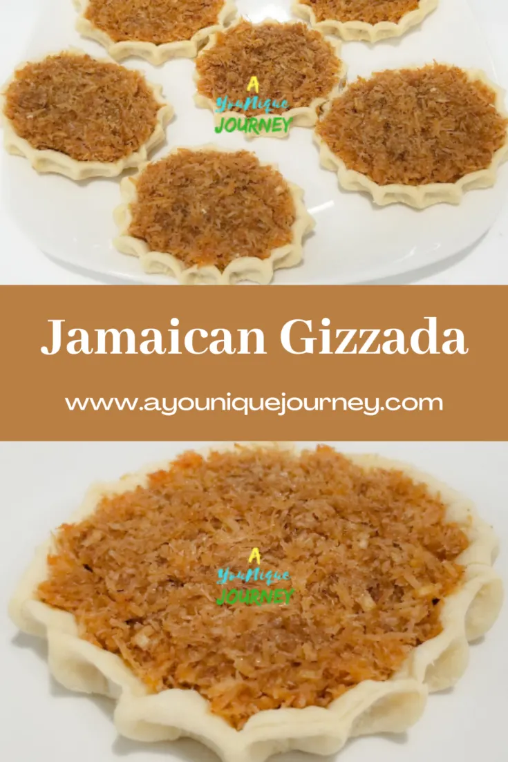 Pinterest Image for Jamaican Gizzada Recipe.