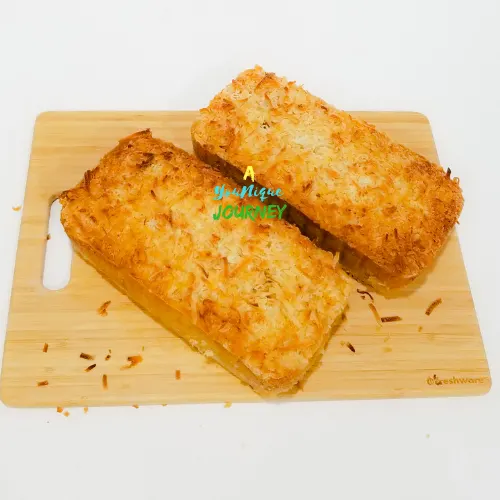Two baked Pineapple Coconut Bread.