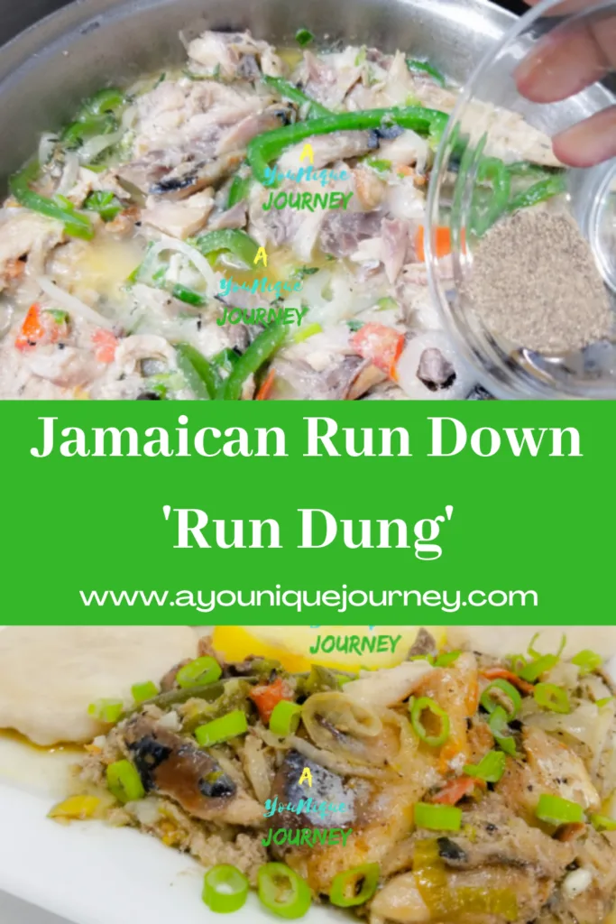 Jamaican Run Down 'Run Dung' Recipe Pinterest Image
