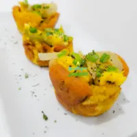 Plantain Cups Appetizers with Ackee and Saltfish