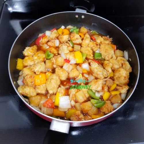 Sweet and Sour Chicken simmering.